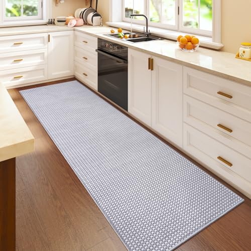 YDKGL Kitchen Runner Rug Mat Non Slip Hallway Runner Washable Gray 2x6 ft - color: A- Light Grey, size: 2' x 6'