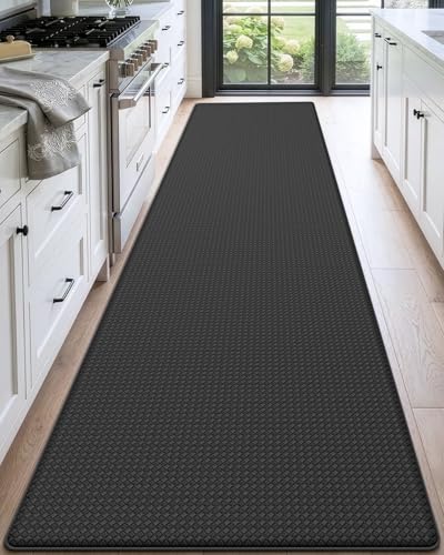 DEXI Kitchen Floor Mats Cushioned Anti Fatigue, 23x94 Standing Runner Rug - color: Black, size: 94"l X 23"w X 0.4"th