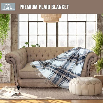 Blankets - Decorative Classic Blanket - Buffalo Plaid Throw Blanket - Comfortable and Ultra-Soft - Lightweight & Indoor Outdoor Blanket - Ideal for Living Room, Couch, Travelling Good for All Seasons