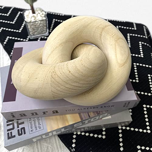 S-SNAIL-OO 2-link Wood Chain Link Decor Wood Knot Decor, Hand Carved Boho Bead, Suitable for Bedroom, Living Room, Coffee Shop Decoration (Wood color) - color: Wood Color
