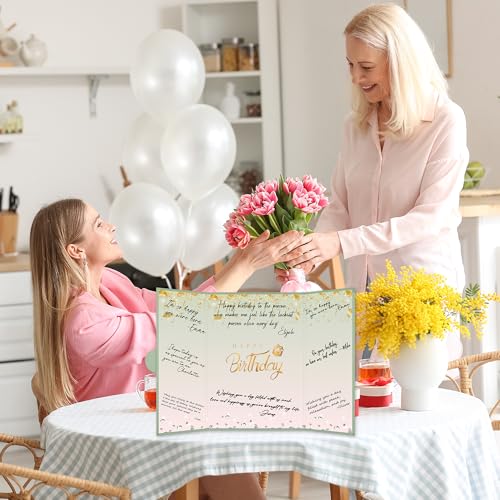 Crenics Green and Pink Birthday Guest Sign in Book Alternative 18" x 12" - color: Green and Pink