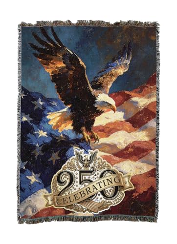 Pure Country Weavers Eagle 250 Blanket - Gift America 250th Anniversary Tapestry Throw Woven from Cotton - Made in The USA (50x60) - color: Eagle 250, size: 50x60