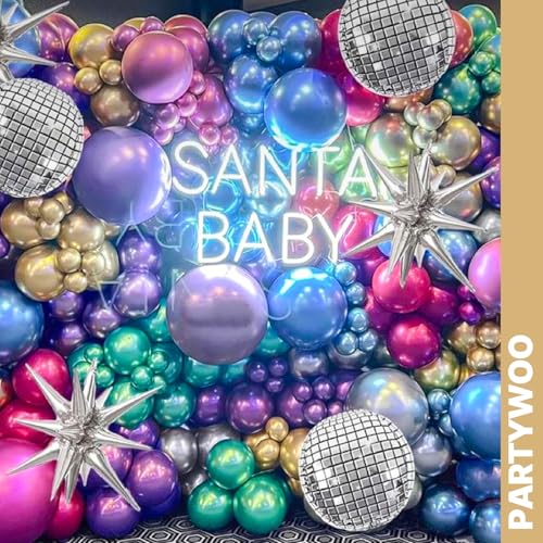 PartyWoo Metallic Balloons 66pcs 12 Inch Metallic Multicolor Balloons - color: Multi-3324