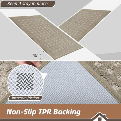 BEQHAUSE Dirt Trapper Door Mats 24"x36", Non Slip Washable, Beige - color: Beige, size: 24" X 36" (Rectangular)