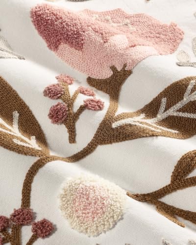 Embroidered Floral Throw Pillow Cover 18x18 Inch, Elegant Flower - color: Elegant Flower, size: 18" x 18" (Pack of 1)