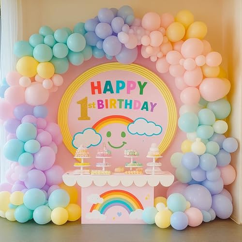 Patimate Pastel Balloons Set 50 pcs 12 inch Macaron Latex Balloons Kit - color: Pastel