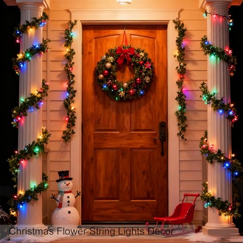Pastel Easter Flower String Lights, 33ft 100 LED USB Powered with Timer - color: Multicolor