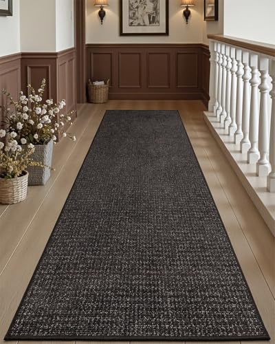 DEXI Hallway Runner Rug 36x96, Non Slip Long Rug for Entryway, Brown - color: Brown, size: 36" X 96" (Runner)