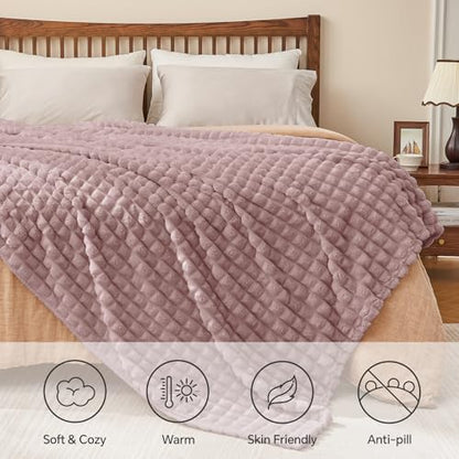 BEDELITE Berry Purple Fleece Throw Blanket for Couch, 50x60 Inches - color: Berry Pulple, size: Throw(50"x60")