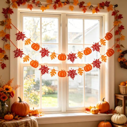Fall Thanksgiving Garlands Halloween Banner Decorations for Home 6 Pcs