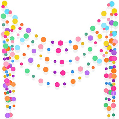 Outus 5 Pieces Dot Garland Banner Hanging, Rainbow - color: Rainbow