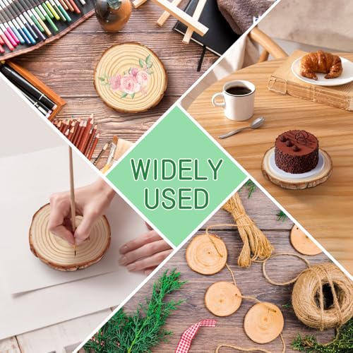 FSWCCK 10 PCS Unfinished Wood Slices for Centerpieces，4.7-5.1 Inch,Round Natural Discs with Tree Bark,Wooden Cookies Circles for Crafts Christmas Ornaments, Rustic Wedding Table Decoration (4.7"-5.1") - size: 10 Pcs 4.7"-5.1"
