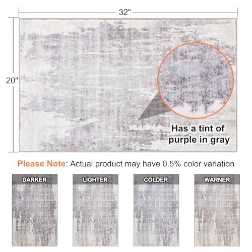 CRISTGEE Door Mat, Front Indoor Door Mat Faux Wool Non-Slip Entryway Rug Absorbent Abstract Throw Rug for Indoor Entrance Hallway Laundry Room, High Traffic Areas, 20X32 Inches, Gray Washable - color: Gray/Ivory, size: 1'8" x 2'8" (Rectangular)