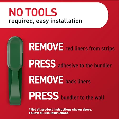Command Garland Hanger, Garland Green, 6 bundlers, 12 Strips - size: 6 Garland Hangers