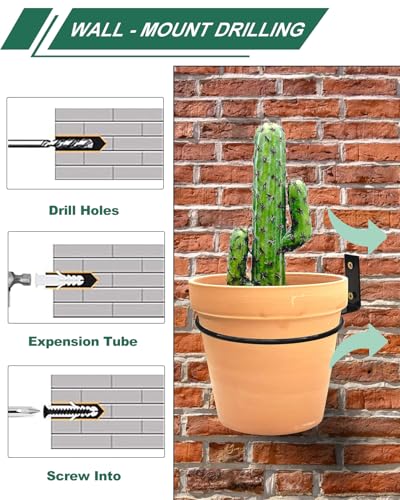vensovo 6 Pack 4 Inch Metal Wall Planter Rings with Mounting Hooks - size: 4 Inch