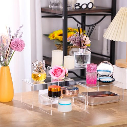 Chuangdi 20 Pcs Acrylic Display Risers, Clear Plastic Product Stand - color: Clear, size: Extra Large Set