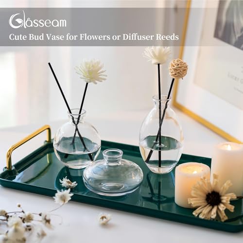 Glasseam Glass Bud Vase for Centerpieces, 6Pcs Clear Small Flower Vase Set - color: Clear, size: 2 Sets