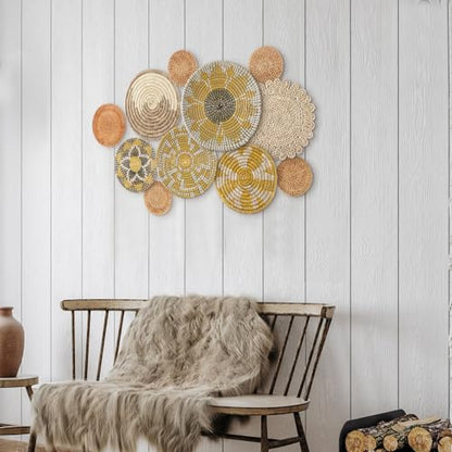 Tatuo 11 Pcs Boho Wall Basket Decor Woven Wall Hanging Art, Lively - style: Lively