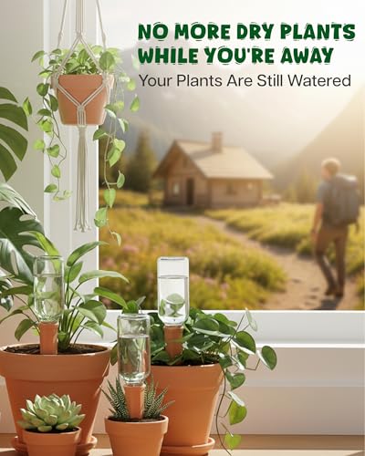 Plant Watering Devices, Self Watering Spikes, Self Watering Planter Insert, Terracotta Watering Spikes, Plant Watering Spikes, Vacation Plant Watering Devices, Water Plants While Away - color: Terracotta - 10 Pcs (Pack of 1)