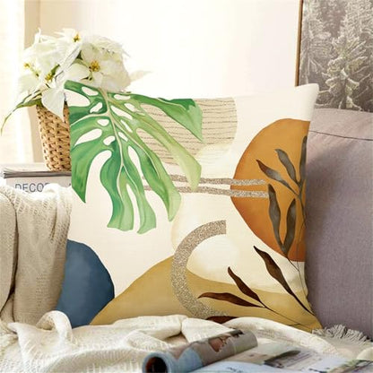 18x18 Set of 4 Boho Tropical Leaves Throw Pillow Cushion Covers