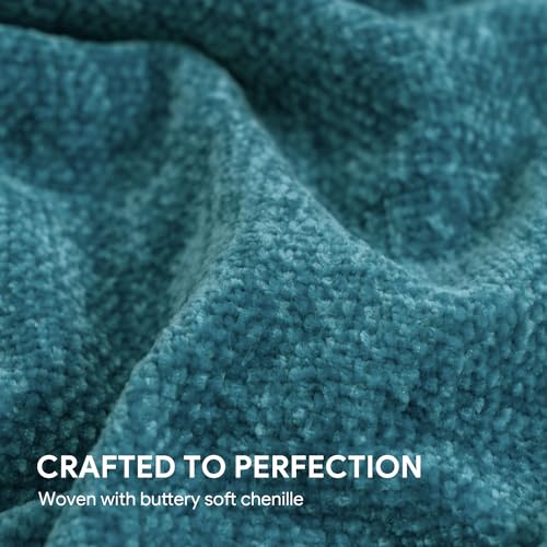 RECYCO Chenille Throw Blanket for Couch, 60"x80", Teal - color: Teal, size: 60'' X 80''