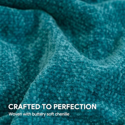 RECYCO Chenille Throw Blanket for Couch, 60"x80", Teal - color: Teal, size: 60'' X 80''