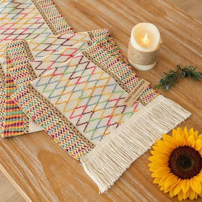 Keketoarrange Boho Macrame Table Runner 12x60 Inch - color: Colorful, size: 60"L
