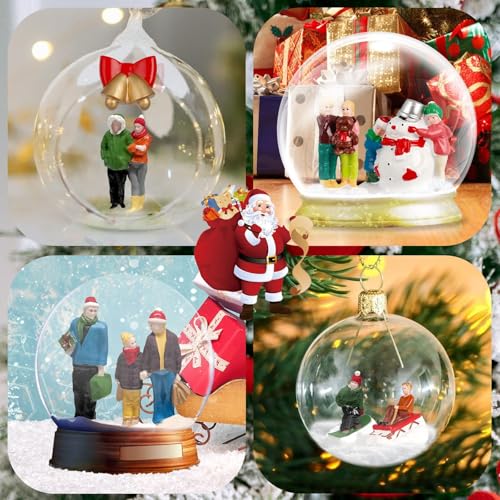 Rileryan 8 PCS Miniature Christmas Village People Figurines - style: A