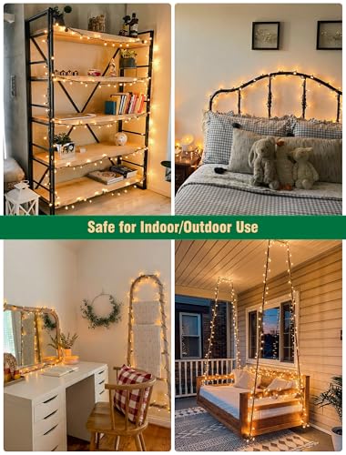 Hopolon Clear Christmas Lights, 13 FT 50 Count String Lights Green Wire - color: Clear,Green Wire, size: 1PACK, 50 count