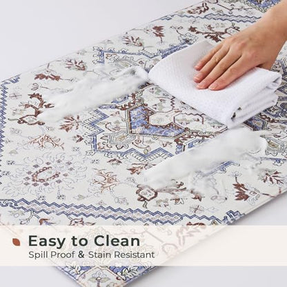 FRESHMINT Boho Kitchen Mat Set 2 Piece, 17x30''+17x47'', Gray - color: Gray Multi