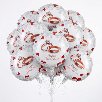 10PCS Happy Anniversary Party Balloons Decorations