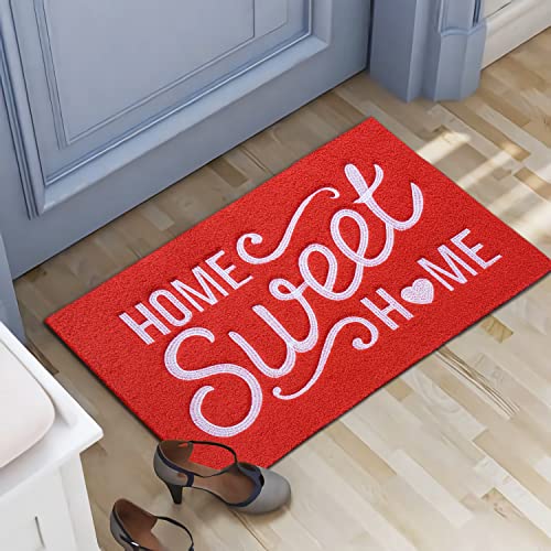 AAZZKANG Doormats for Entrance Anti Slip Easy to Clean Home Welcome Mats for Front Door Entryway,Patio,High Traffic Areas - color: Cerise, size: 18" x 28" (Rectangular)