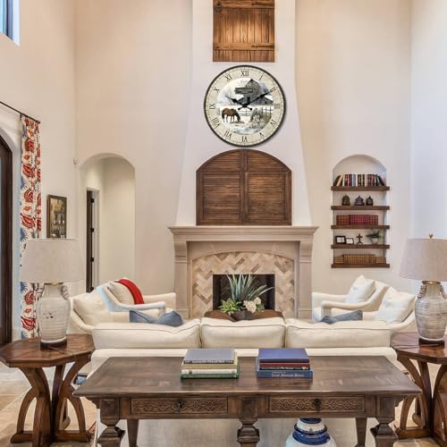 Small Farmhouse Wooden Wall Clocks Battery Operated 12 Inch - color: Beige1, size: 10 Inch
