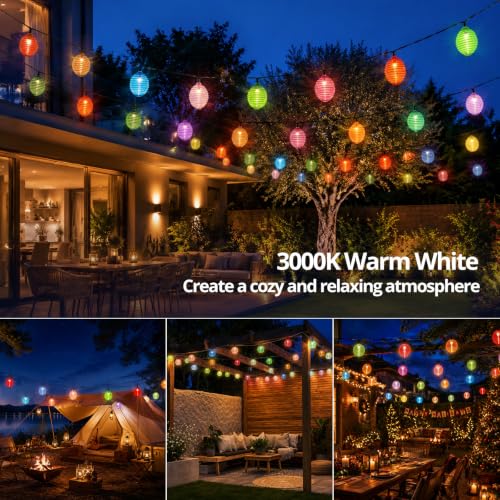 Solar String Lights Outdoor，Solar Patio Light with 20 Warm White LED