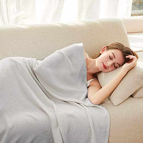 AmyHomie Cooling Blanket King Size 90"x108", 100% Rayon Derived from Bamboo - color: Light Gray, size: King (108"x90")