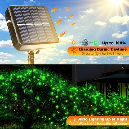 Joomer Solar Fairy Lights, 2-Pack Total 80FT 240LED String Lights, Green - color: Green, size: 2*120LED