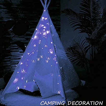Butterfly Curtain Fairy Lights USB Plug in,8 Modes 120 LED 20FT Firefly Twinkle Timer String Lights with Remote, Waterproof Copper Wire for Bedroom Patio Christmas Wedding Party (Cool White) - color: Cool White