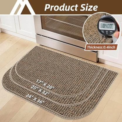 COSY HOMEER Half Moon Kitchen Rug Non-Slip Washable Kitchen Sink Mat - color: Beige, size: 24" × 36" (Semicircular)