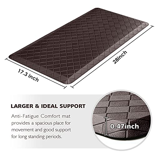 HappyTrends Kitchen Mats for Floor Cushioned Anti-Fatigue Kitchen Rugs - color: Chocolate, size: 28"L x 17.3"W x 0.5"Th
