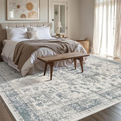 Rugxara 8x10 Area Rugs,Large Rugs for Living Room(Blue) - color: Blue & Grey, size: 8' x 10' (Rectangular)