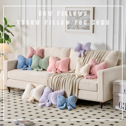 XIAIJIA Bow Pillow, Throw Pillows for Bed, Cute Sage Bow Pillows 12×9 in - color: Sage, size: 12"X 9"