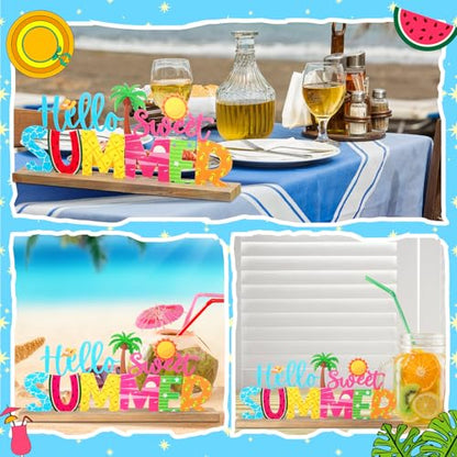 MiniInflat Hello Sweet Summer Metal Table Sign, Summer Decoration for Home - style: Hello Sweet Summer