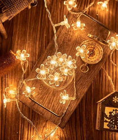 Flower String Lights, WFGGEH 20ft 40 LED USB Powered Cherry Blossom Fairy String Lights for Party Birthday Wedding Christmas Home Decoration