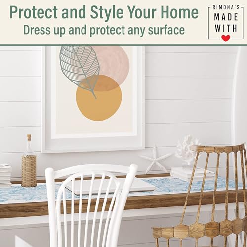 RIMONA'S Heat Resistant Table Runner Trivet Mat - Ivory Golden Marble, 40" - color: Ivory Golden Marble