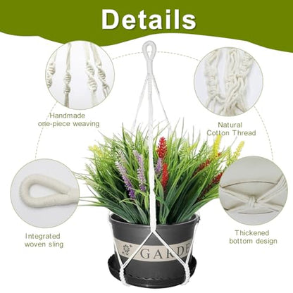 2 Pack Macrame Plant Hanger Large, 37.8 Inch Plant Hanger Indoor Outdoor - size: 38inch
