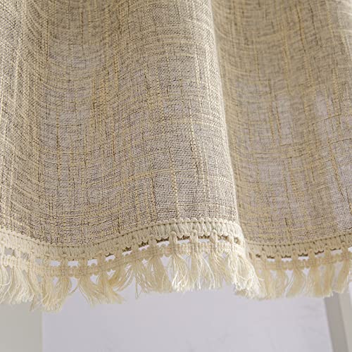Beda Home Tassel Linen Textured Swag Curtain Valance, Taupe, 52 x 18 in - color: Taupe, size: 52"W x 18"L (Pack of 1)
