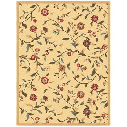 Ottomanson 5x7 Area Rugs for Living Room – Stain Resistant Bedroom Rug - color: Floral Beige