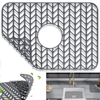 AWOKE Silicone Sink Protectors for Kitchen Sink 16.2"x 12.5" Center Drain - size: 16.2 x 12.5 Center Drain