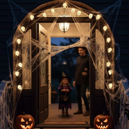 8.5FT Halloween Skull String Lights, Plug-in 10 LED Decor - color: Grimace String Lights