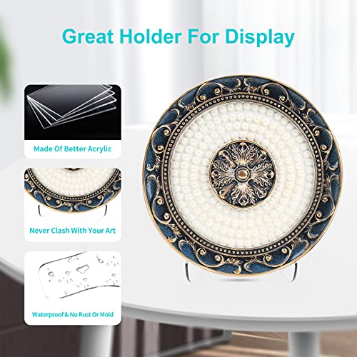 Boloyo Flat Back Acrylic Plate Display Stand , 4.5 Inch 5PC Clear Acrylic Display Holder Easel Base for Home Office Kitchen School Art Display - color: Flat Back, size: 4.5 inch(5PC)